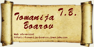 Tomanija Boarov vizit kartica